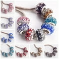 thumbnail image 2 of U8MO 5pcs Rondelle 7x11mm Rhinestones European Charm Big Hold Beads For DIY Bracelet-5# Blue, 2 of 4