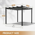 Ktaxon 10 x 10 pergola metal dark adjustable shade fabric curved top
