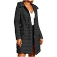 thumbnail image 4 of Enjoytime Puffer Jacket Womens Long Sleeve Zipper Button Hooded Long Quilted Coat Trendy Casual Lightweight Warm Outerwear, 4 of 7