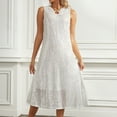 thumbnail image 7 of Cavosen Dresses for Wedding V Neck Sleeveless Midi Evening Gowns Solid Tassel Ball Dress Elegant Wedding Guest Cocktail Party Dress, 7 of 7