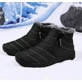 thumbnail image 6 of OKBOP Zipper Snow Boots for Women Warm Winter Platform Ankle Snow Boots Christmas Short Casual Solid Woolen Shoes Black, 6 of 9