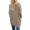 thumbnail image 2 of Women's Waffle Knit Tunic Blouse Tie Knot Henley Tops Loose Fitting Bat Wing Plain Shirts, 2 of 2