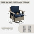 thumbnail image 4 of COOS BAY Rustic Hideaway 4 PCS Outdoor Swivel Rocker, Patio Wicker Rocking Chair for Patio, Outdoor Balcony, Beige/Dark Blue, 4 of 10