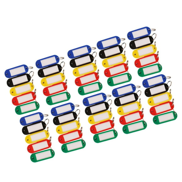 Key Chain Tags Set,50Pcs Assorted Color Key Pure Color Keychain Label Tag Key Ring Label Tag Kit Best in its Class