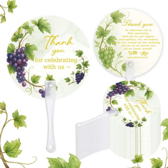 100 pcs Wedding Fans Gifts for Guests Wedding Favor Fans with HandleThank You for Celebrating with Us