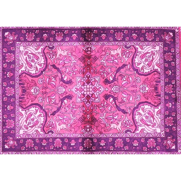 Ahgly Company Indoor Rectangle Persian Pink Traditional Area Rugs, 5' x 7'