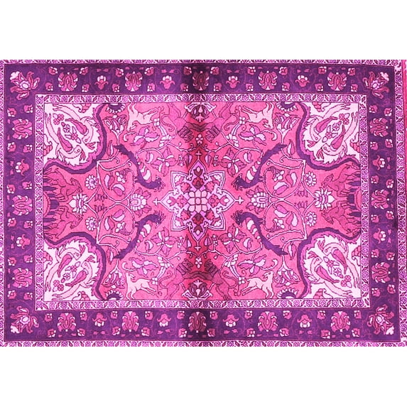 Ahgly Company Indoor Rectangle Persian Pink Traditional Area Rugs, 8' x 12'