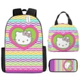 thumbnail image 1 of Mochila escolar de Hello Kitty para niños, bolsa de almuerzo de gato lindo, bolsa de almuerzo aislante, mochila de dibujos animados, estuche de lápices, juego de tres piezas, 1 of 4