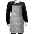 thumbnail image 1 of Botanical Kids Apron, Monochrome Modernistic Nature Pattern with Abstract Exotic Leaves, Boys Girls Apron Bib with Adjustable Ties for Cooking Baking Painting, Charcoal Grey and White, by Ambesonne, 1 of 2