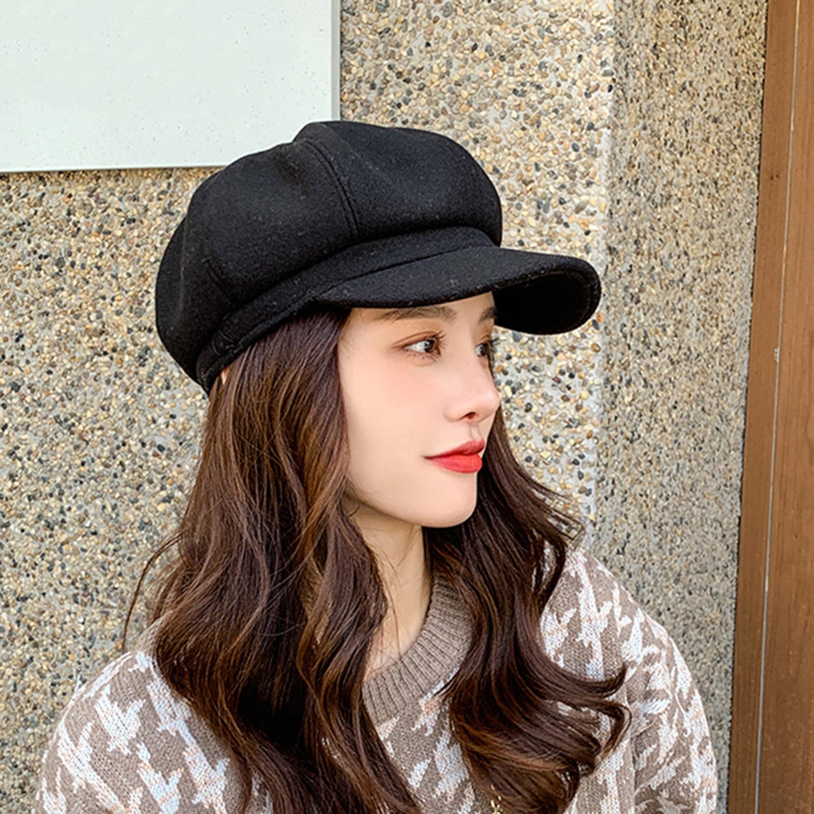 2661 Fall/winter Hat For Hats Women, Warm Berets Peaked Newsboy Cap Classic Girls Newsboy Hat, Flat Beret 8 Panel Warm Soft  main image 3