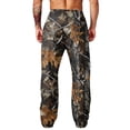 thumbnail image 6 of Havenx Men's Camo Baggy Sweatpants Wide Leg Dry Leaf Print Elastic Waist Sweatpants with Pockets Open Bottom Camouflage Wear Loose Fit Y2k Workout Athletic Soft Clothes,Coffee S, 6 of 7