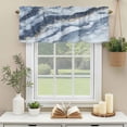 thumbnail image 3 of Ombre Blue White Marble Texture Window Valance Curtain Modern Art Rod Pocket Short Curtain for Living Room, Bedroom & Kitchen Window Decor 60x18in, 3 of 8