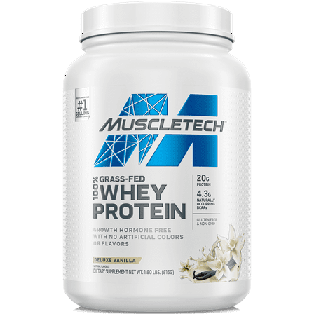 MuscleTech Grass Fed 100% Whey Protein Vanilla 1.8lbs