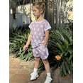 thumbnail image 6 of Arshiner Girls Summer Outfits 2 Piece Clothes Color Block Drop Shoulder Sleeve Top and Casual Short Sets Activewear, 6 of 6
