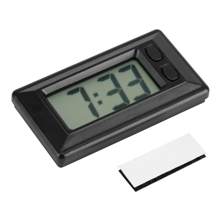Ylshrf LCD Digital Mini Table Car Dashboard Electronic Clock 3 inch x 1.7 inch x 0.7 inch Date Time Calendar Display Desk Digital Clock for Home Car