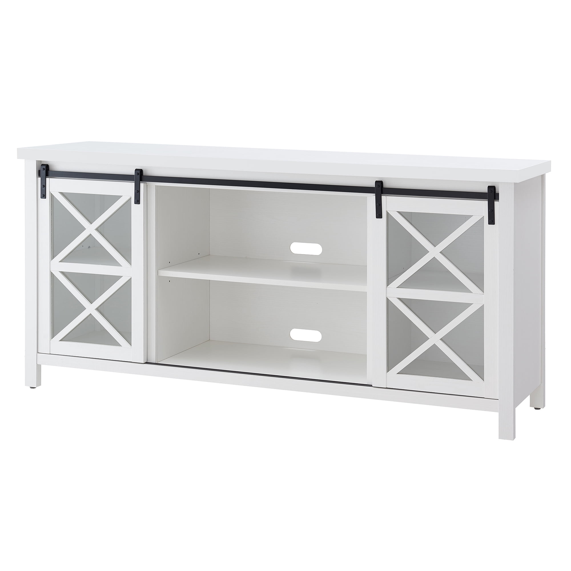 Evelyn&Zoe Clementine Rectangular TV Stand for TV's up to 75", White