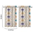 thumbnail image 4 of Mandala Design Kitchen Curtains - Vintage Tier Cafe Curtains for Bathroom Living RV Rod Pocket Window Drapes 36 Inch 2 Panels Set 28"x36" Window Treatment Tiers, 4 of 4