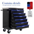 thumbnail image 5 of 6 DRAWERS MULTIFUNCTIONAL TOOL CART WITH WHEELS-BLACK+BLUE, 5 of 13