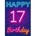 thumbnail image 4 of Neon Style 17th Birthday Banner Background Backdrop Party Supplies Birthday Decoration Photography Props Birthday Party Decor Happy Birthday Decorations, 4 of 7