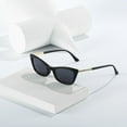 thumbnail image 4 of YWDJ Women's Sunglasses Fashion Rhinestones Shaped Sunglasses Transparent Candy Color Frameless Anti-UV Glasses Black One Size, 4 of 9