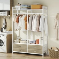 Tribesigns 70 Inch Tall Clothes Rack Freestanding Clothing Storage for Living Room, Bedroom,Entryway, Bathroom, White