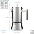 thumbnail image 2 of Diego Stovetop Espresso Maker with 2pcs Stainless Steel Cups, Silver Moka Pot for Gas Induction Electric, 2 of 8