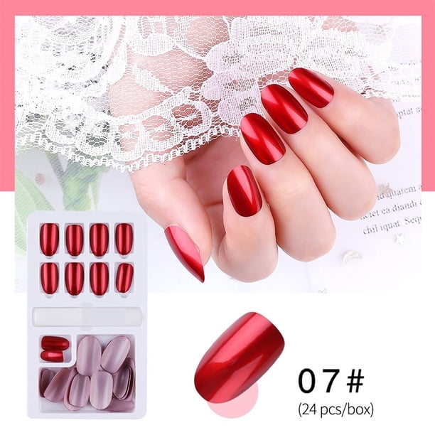 Uñas postizas, uñas postizas, regalos para mujeres, parches de uñas terminados, 24 piezas en caja, extraíbles, uso repetido, parches de uñas postizas, arte de uñas