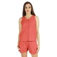 thumbnail image 1 of Bimba Womens Solid Sleepwear Set 2 Pcs Short & Top Casual Nightwear Loose Fit Loungewear, 1 of 7