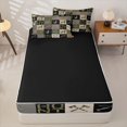 thumbnail image 4 of Erosebridal Camo Patchwork Checkered Zipper Twin Comforter Sets with Fitted Sheet and 2 Pillowcases,Rustic Farmhouse Hunting Zipper Bedding Set For Boys,Black Reversible,4 Pieces, 4 of 7