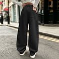 thumbnail image 5 of LIaqionyy Girls Sweatpants Wide Leg Elastic Waist Baggy Pants with Pockets Kids Solid Color Outdoor Pant Loungewear, 5 of 6