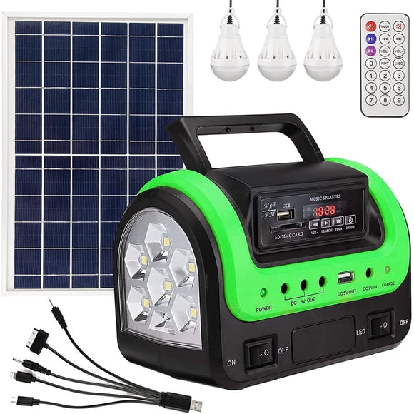 YOPTOP Solar Generator Portable with Solar Panel Solar Power Generators Portable Power Station with Bulb Rechargeable Power Supply,Green