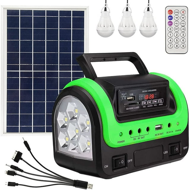 YOPTOP Solar Generator Portable with Solar Panel Solar Power Generators Portable Power Station with Bulb Rechargeable Power Supply,Green