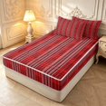 thumbnail image 2 of Manfei Red Black Geometric Check Zipper Full Size Comforter Sets with Fitted Sheet and 2 Pillowcases,Classic Plaid Zipper Bedding Set,Reversible,4pcs, 2 of 8
