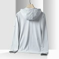 thumbnail image 4 of Sun Protection Jackets for Men Plus Size Full Zip Long Sleeve Hooded Big & Tall Coat for Men Lightweight Athletic Jackets with Pockets Gray L, 4 of 9