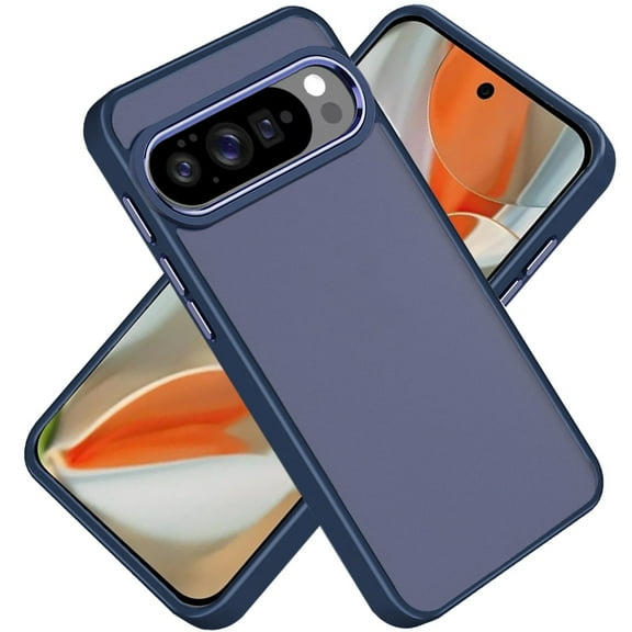 XPM for Google Pixel 10 Pro XL Phone Case, Slim Fit Hybrid Transparent Thick Acrylic with Metal Buttons Frame Protective Hard PC   TPU Shockproof Cover for Pixel 10 Pro XL (Blue)