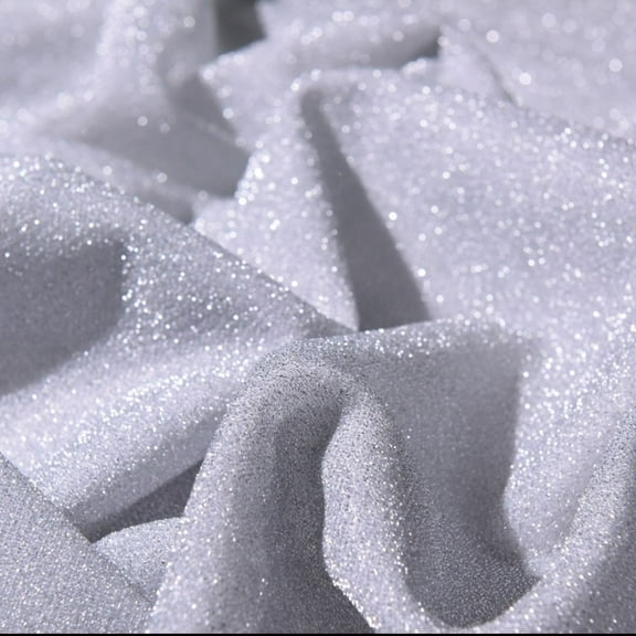 XmhyTop-A Glitter Fabric 1 Piece 100*150cm Shimmery Costume Fabric Soft Gauze Material, Ideal for Dresses Stage Outfits Easy to Cut & Sew, Vibrant Shine for Special Occasions,White