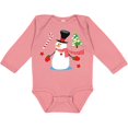 thumbnail image 3 of Inktastic Top Hat Snowman with Christmas Tree and Candy Cane Boys or Girls Long Sleeve Baby Bodysuit, 3 of 5