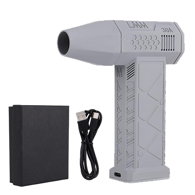 Mini ventilador Turbo Jet, potente soplador con ventilador de conducto de alta velocidad, nuevo soplador inalámbrico portátil 2024 para limpieza del polvo del coche (gris)