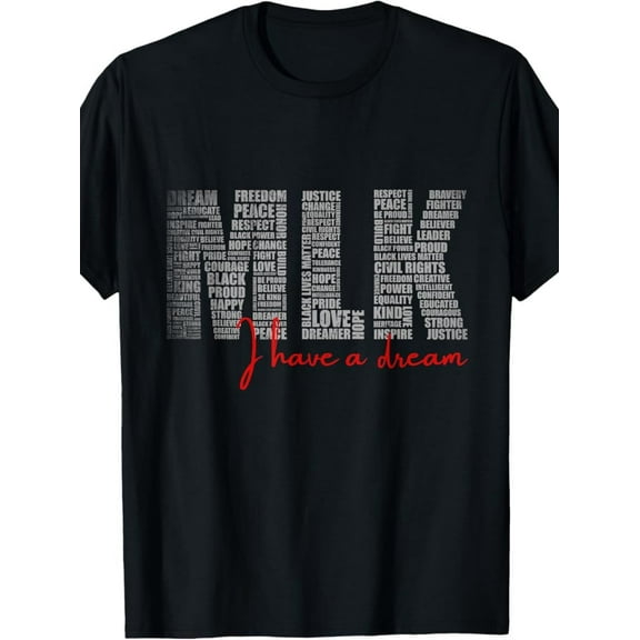 100% Cotton Martin Luther King Jr. Day T-Shirt for Men - "I Have a Dream" MLK Design, Vintage Style, Crew Neck, Short Sleeve, All-Season Comfort, Machine Washable