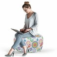 thumbnail image 2 of Colorful Pouf Cover with Zipper, Geometrical Theme Abstract Ornaments with Squares and Circles in Rainbow Colors, Soft Decorative Fabric Unstuffed Case, 30" W X 17.3" L, Multicolor, by Ambesonne, 2 of 5