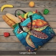 thumbnail image 6 of Disketp Sea Turtle in Coral Canvas Tote Bag,Women Shoulder Bag Crossbody Handbag with Zipper Closure, 6 of 8