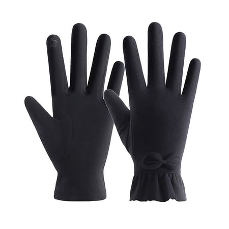 

Gloves for Men Womens Work Gloves Cloth Womens Gloves Ice Skating Gloves Cotton Gloves Driving Gloves Women s autumn and winter cold warm touch screen velvet riding windproof gloves Black One Size