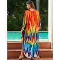 thumbnail image 3 of Edolynsa Women Printed Beach Dresses Bathing Suit Cover up for Swimewear African Kaftan Robe Loose Resort Wear Caftan Loungewear Tops, 3 of 9