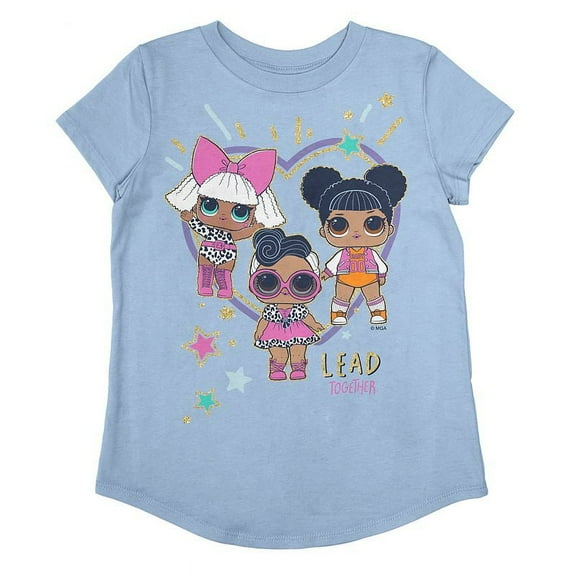 L.O.L. Surprise Dolls "Lead Together" Graphic Tee, Girl's, Size: 5, Blue