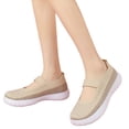 thumbnail image 5 of Domzle Women Mary Jane Shoes Slip On Walking Flats Comfortable Dressy Knit Washable Casual Shoe with Arch Support Beige, 5 of 6