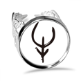 thumbnail image 1 of Bones Inscriptions Chinese Zodiac Cow Ring Adjustable Love Wedding Engagement, 1 of 3