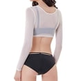 thumbnail image 2 of Minnieouse Camiseta Sexy para mujer, abrigo de manga larga transparente con cuello en V, Tops de perspectiva de malla superior, camisa corta de Prendas para la parte del cuerpo S, 2 of 6