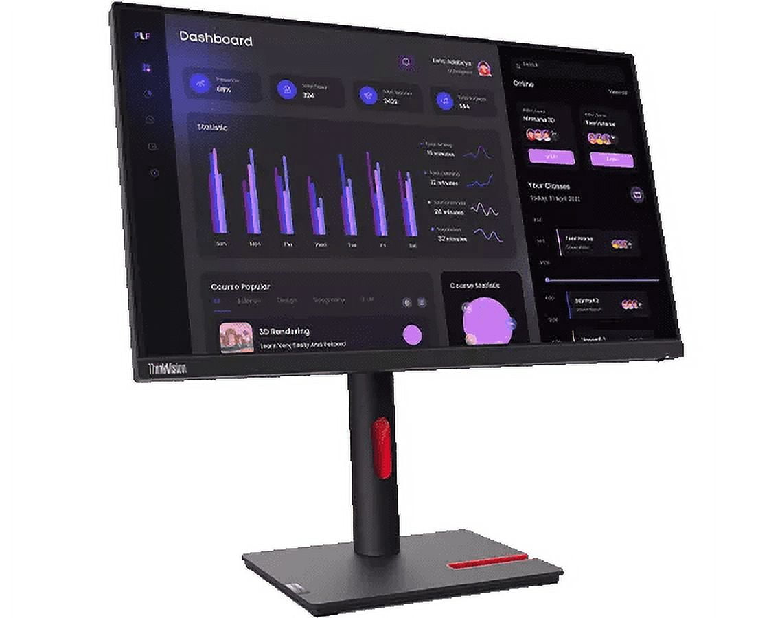 Lenovo ThinkVision 23.8 inch Full HD Display Monitor, Black with