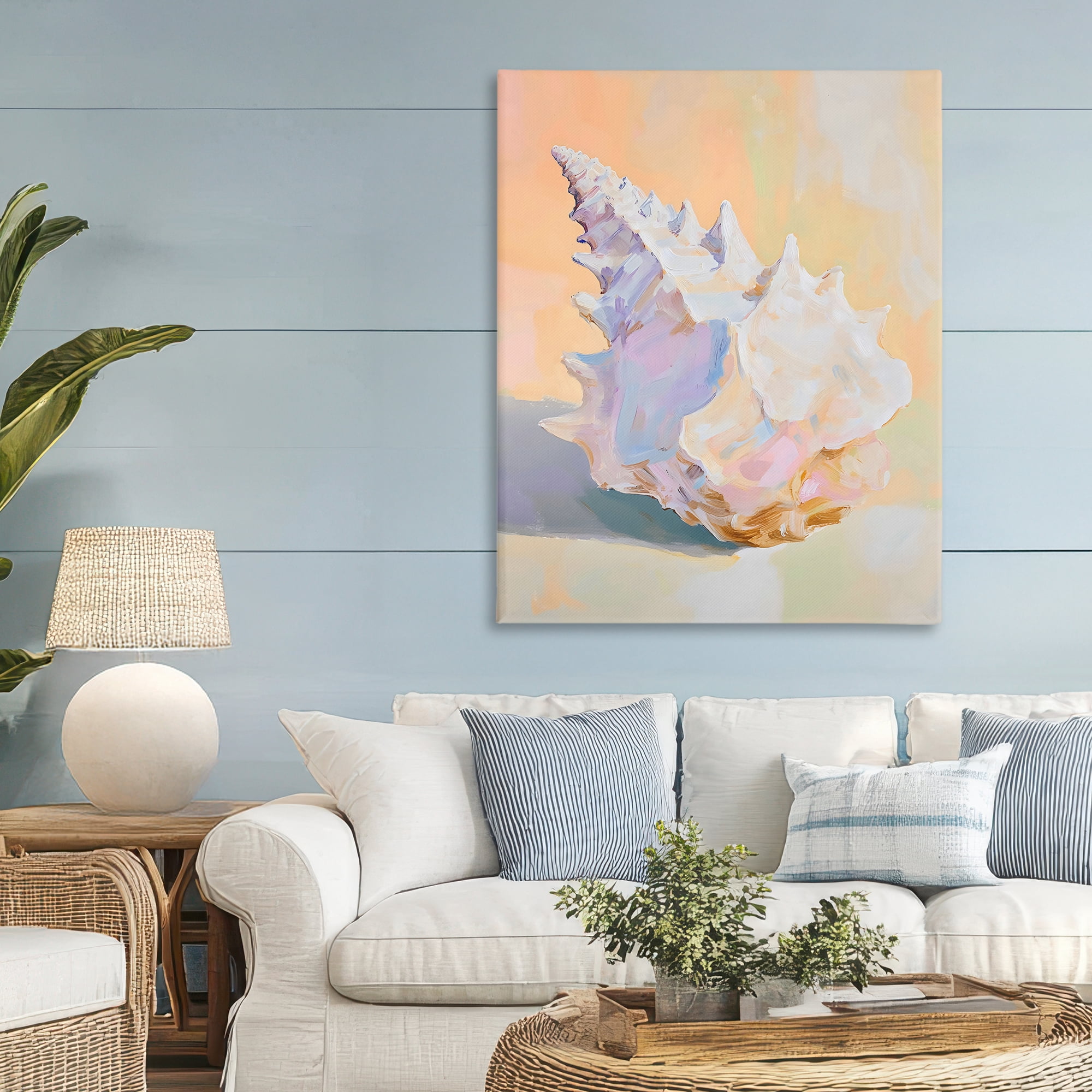 Stupell Industries Vintage Shell in Pastel Light Canvas Wall Art, design by The Prints Vibe