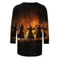 thumbnail image 5 of WZXFASHION 2025 T-Shirts d'Halloween pour Femmes Manches 3/4 T-Shirts Graphiques Sorcière Tops de Festival Col Rond Chandails en Molleton Amusants 50 % de Réduction Liquidation T-shirt à Manches Longues pour Femmes, 5 of 5